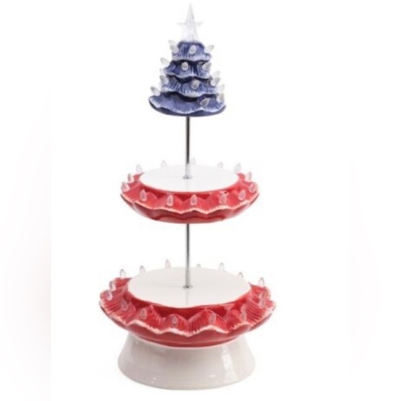 Miss Liberty‎ Red White Blue Decor Holiday Cake Stand NEW by Mr Christmas NEW - Picture 1 of 16